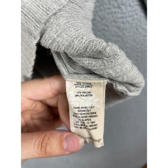 Soft Surroundings Womens Size M Pullover Turtle Neck Gray Ribbed Sweater - Picture 13 of 13